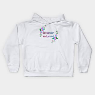 Catgender and proud floral design Kids Hoodie